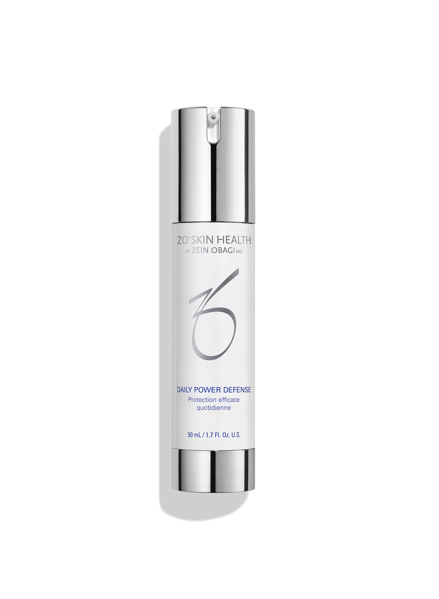 ZO Skin Health Daily Power Defense serum bottle on a white background.