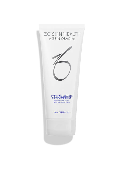 A white squeeze tube of ZO Skin Health by Zein Obagi Hydrating Cleanser, shown on a clean white background with a soft shadow.